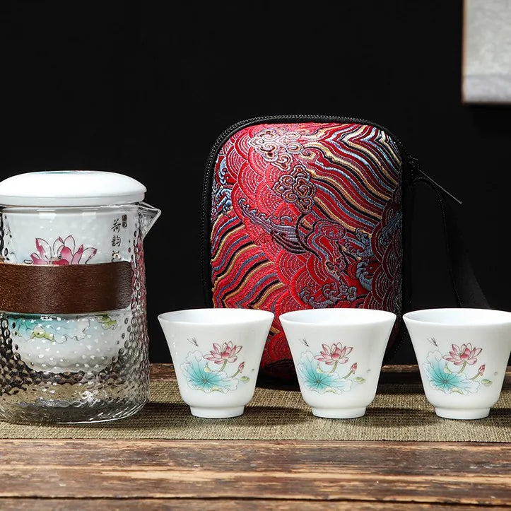 Glass Infuser Travel Tea Set – Lotus