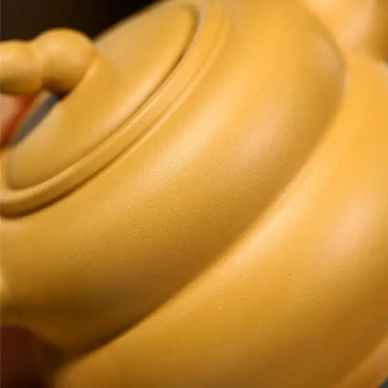 Smooth yellow teapot made from Yixing Zisha Duanni Clay for Gongfu Tea brewing