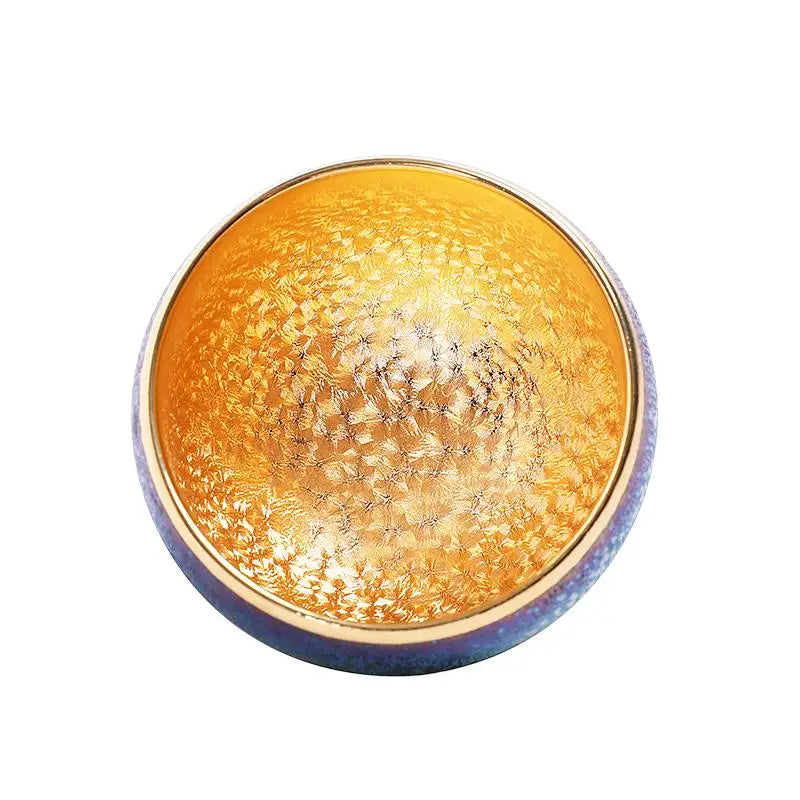 Golden textured bowl from Golden Magic perfect for Jian Zhan Tea in magic Jian Zhan style