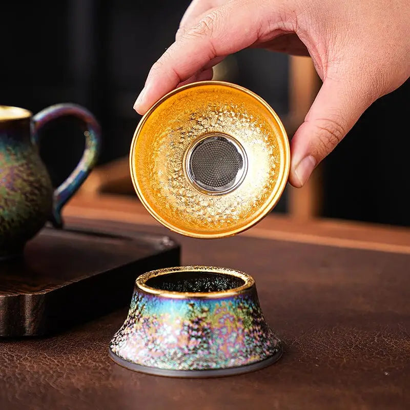 Perfect Golden Tea Golden Magic Tenmoku Tea Set - Tealibere