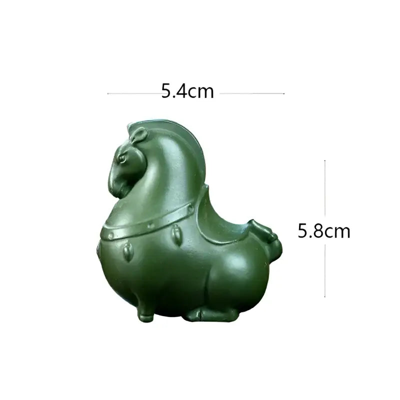 Green Gallop horse figurine as a horse tea pet for Gongfu Tea ceremonies