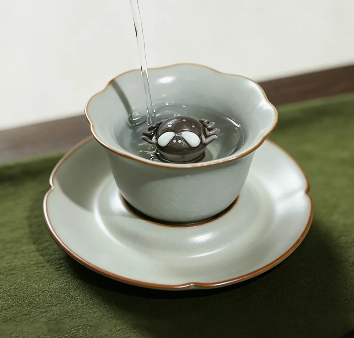Guan Harmony Crab Cup — profile view