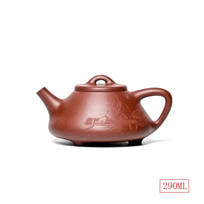 Brown Yixing Zisha Teapot with Handle and Lid for Guqin Reverie Collection