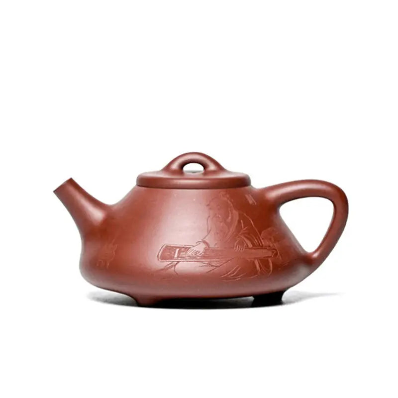 Brown ceramic Yixing Zisha teapot from Guqin Reverie, showcasing traditional Zisha teapot craftsmanship