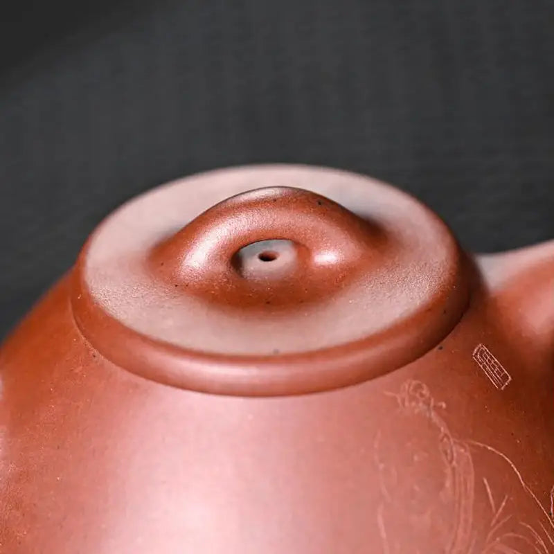 Reddish-brown Yixing Zisha Teapot lid from Guqin Reverie collection