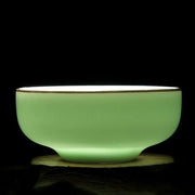 Hand-painted Celadon Lotus Tea Cup white background product photo
