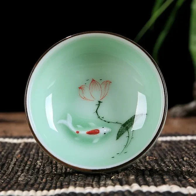 Hand-painted Celadon Lotus Tea Cup Tea Cup product photo 6