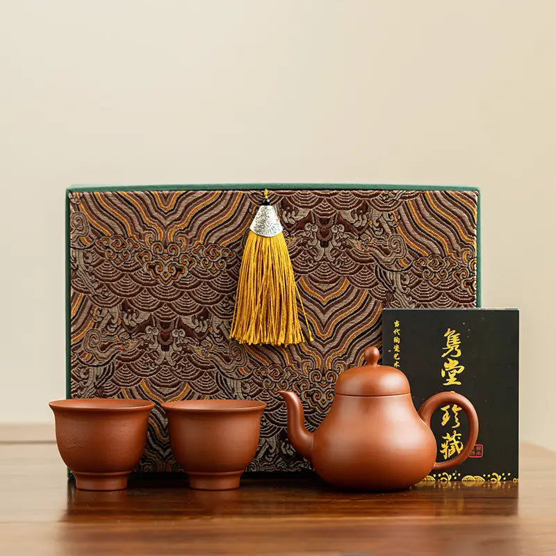 Harmony Bloom Tea Set with Yixing Zisha teapot and decorative box for elegant brewing