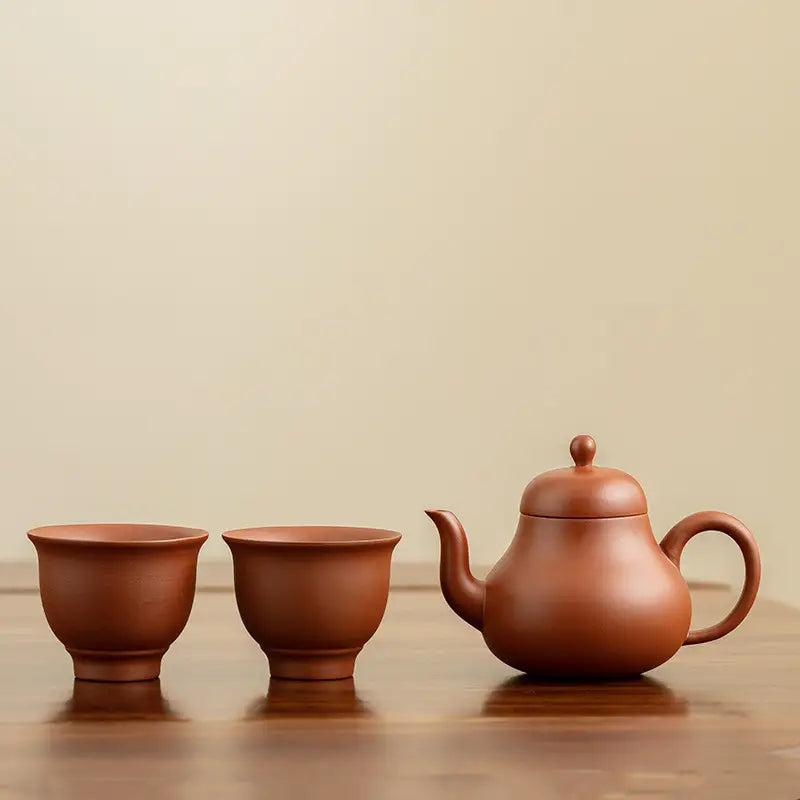 Earthenware Harmony Bloom tea set with yixing zisha teapot and cups for a traditional tea experience