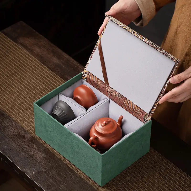 Harmony Ember Tea Set gift set with decorative box and Yixing teapot perfect for gifting