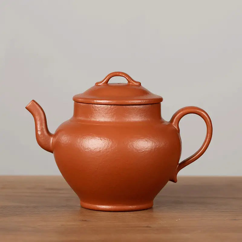 Earthenware teapot with lid from the Harmony Ember Gift Set featuring a Yixing Teapot design
