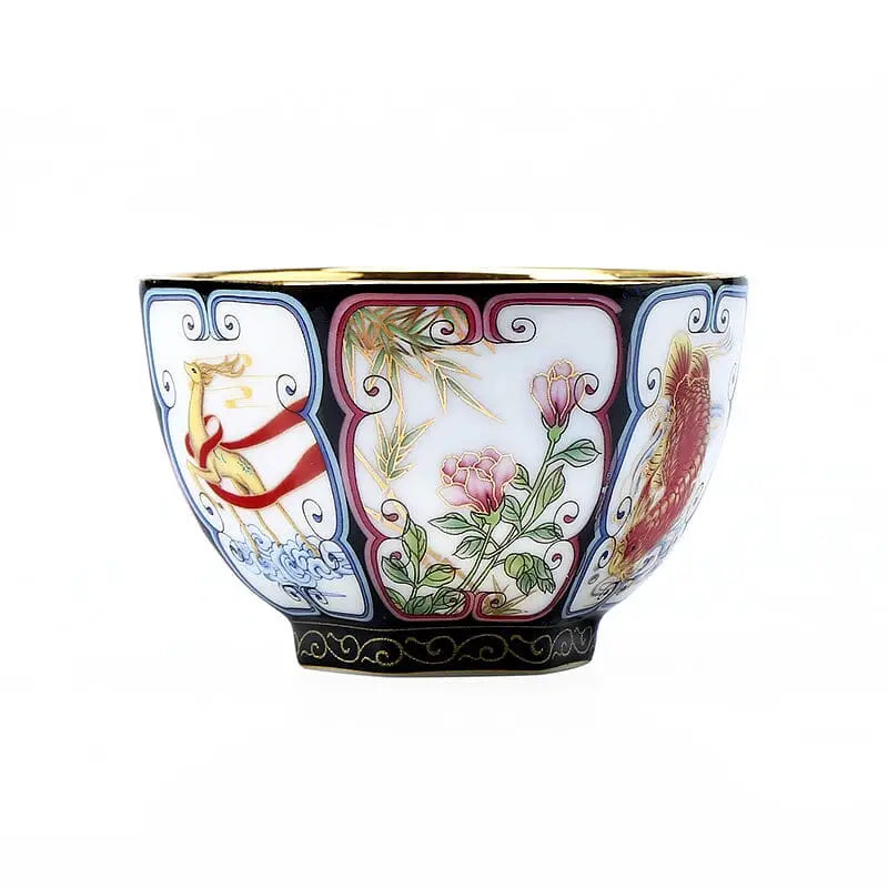Decorated porcelain bowl with gilded interior from Harmony tea sets and porcelain collection