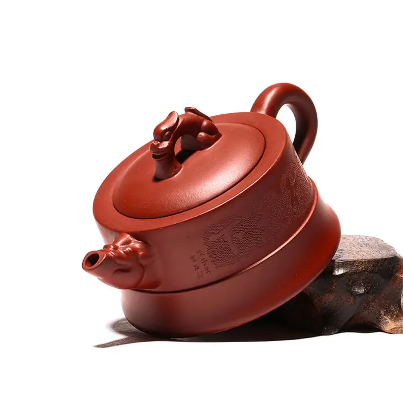 Reddish-brown Yixing Zisha Clay Yixing Teapot Heaven’s Mandate with Dragon Spout