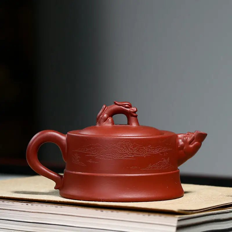 Reddish-brown Yixing Zisha Clay Teapot with Dragon Handle from Heaven’s Mandate