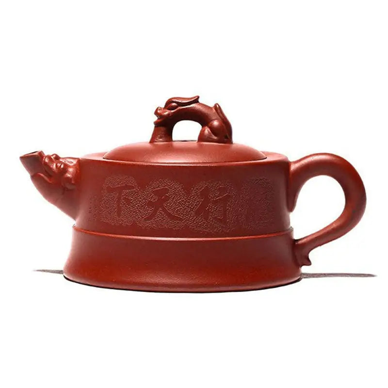Reddish-brown Yixing Zisha Clay Teapot with Dragon Accents from Heavens Mandate