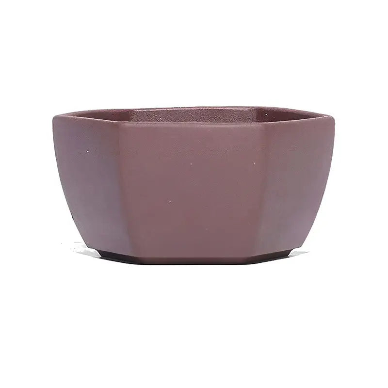 Mauve octagonal flowerpot from HexaGrace, perfect for yixing zisha authentic purple clay gongfu tea brewing