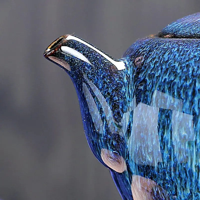Blue speckled glass Iceberg Teapot inspired by Jian Ware Jian Zhan style