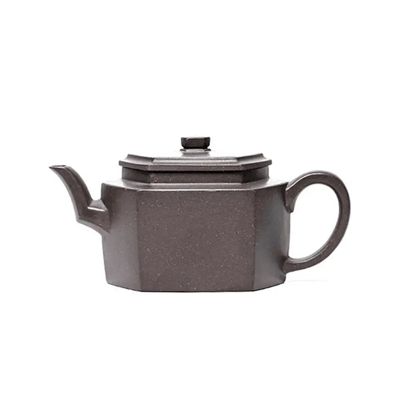 Octagonal brown Yixing Zisha teapot with crisp octagonal design in Iron Edge product