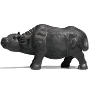 Black water buffalo figurine from Ironhoof Guardian tea pet guide, ideal for water buffalo tea accessories
