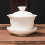 Jade-White Dehua Gaiwan – Zhiyin / Plain White