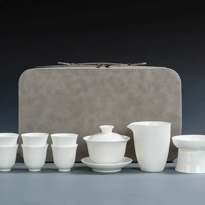 Jade-White Gaiwan Tea Set in Gift Box – Grey Gift Box