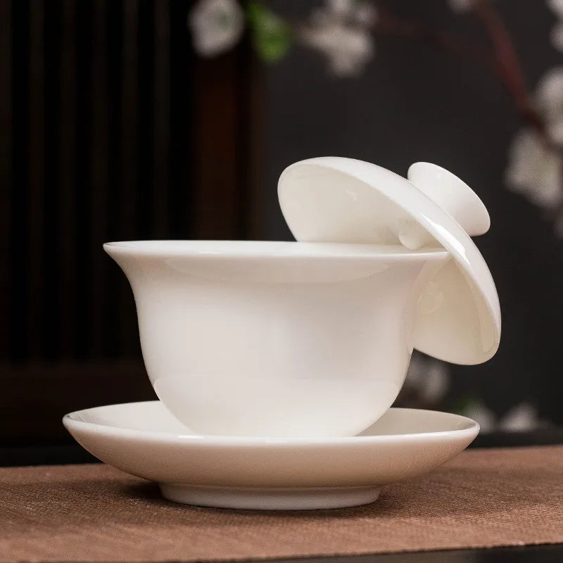 Plain jade-white Dehua porcelain gaiwan – photo 1