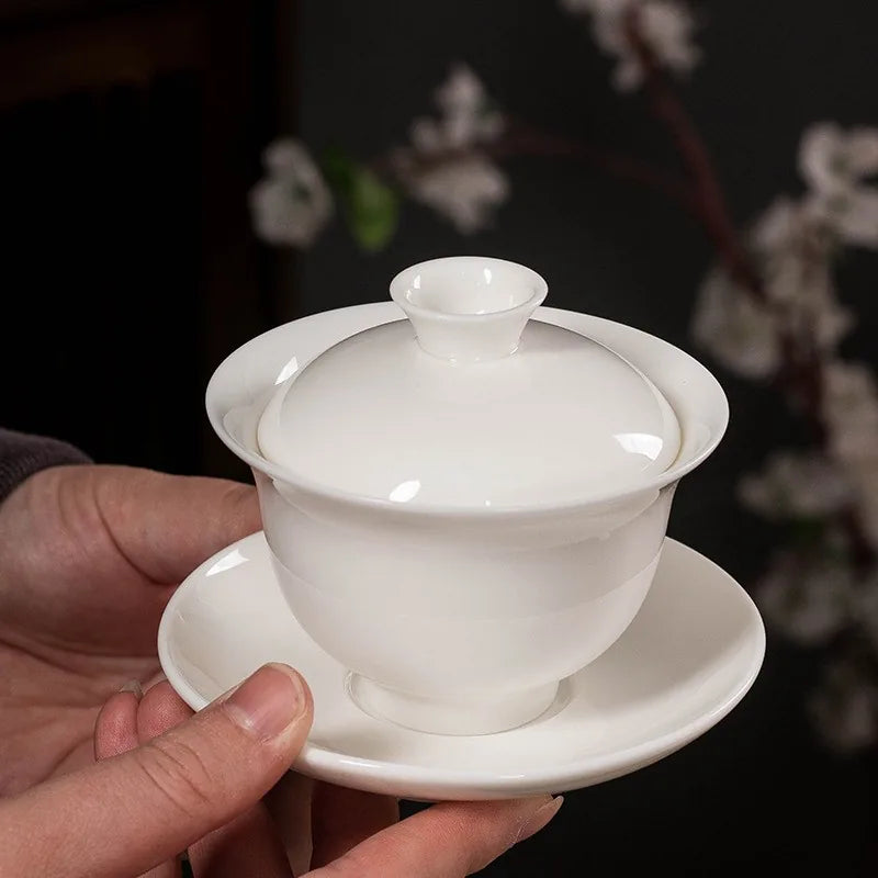 Plain jade-white Dehua porcelain gaiwan – photo 2