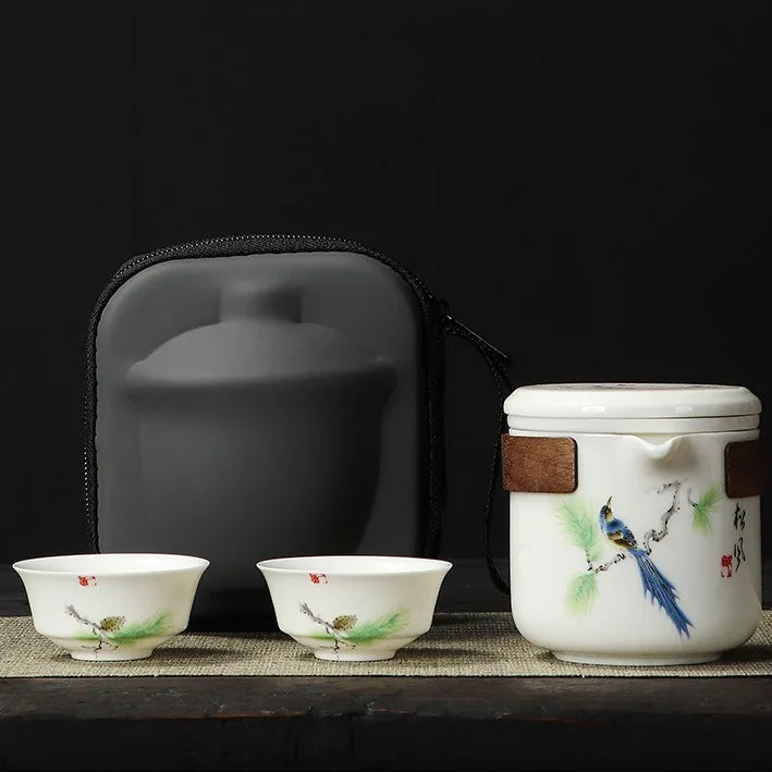 Jade-White Kuaike Travel Tea Set – Pine Breeze
