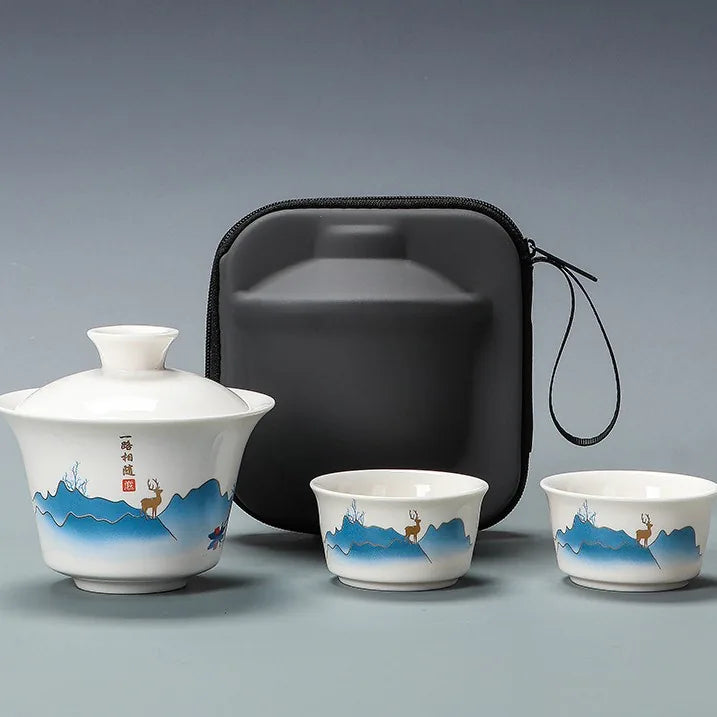 Jade-White Porcelain Gaiwan Travel Tea Set – Companions