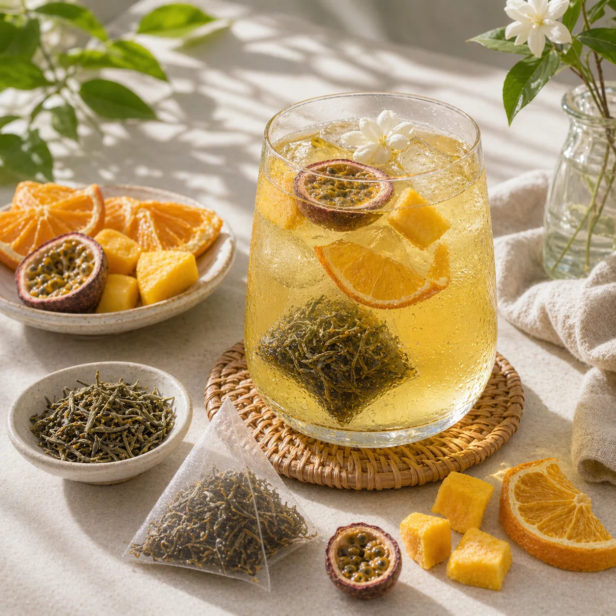 Teazelab Jasmine Sunset Cold Brew Tea flavor world