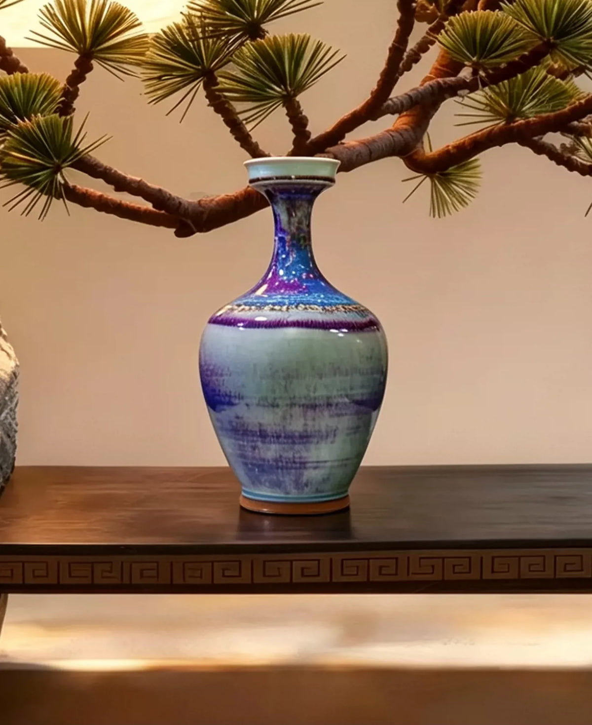 Jili Tall Jun Vase — further detail