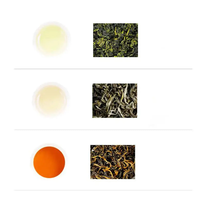 Tea leaves and infusions for Jin Jun Mei Jasmine Tea Cinnamon Black Tea Rock Tea with teapots