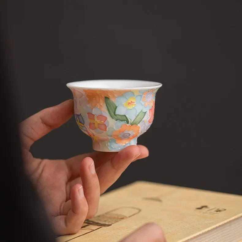 Jingdezhen Hand-painted Floral Tea Cup Tea Cup product photo 10