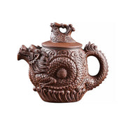 Brown Dragon-Shaped Teapot made of Yunnan Purple Clay for Jianshui Teapot enthusiasts