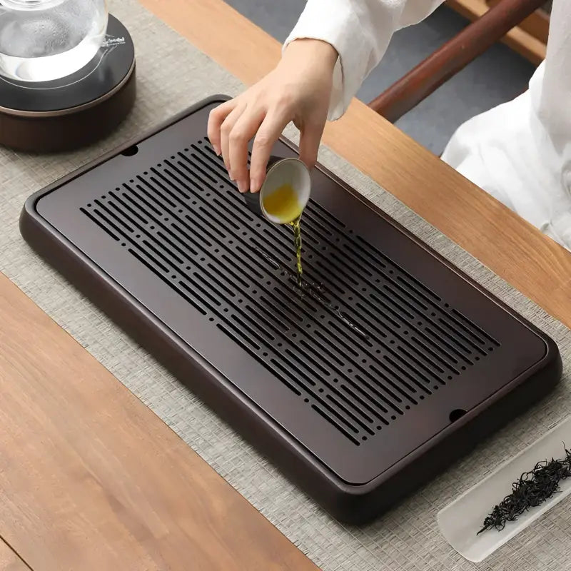 Rectangular Brown Tea Tray from Linear Harmony Eco Bamboo Tea Tray collection