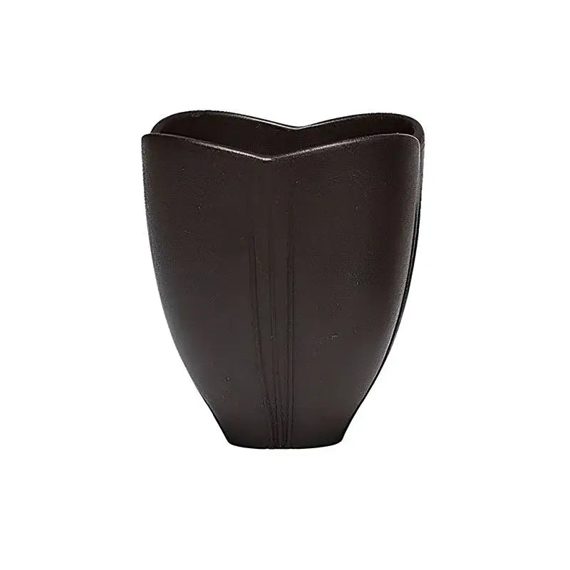 Brown angular vase from Lotus Heart Zisha, authentic Yixing heart Zisha cup style