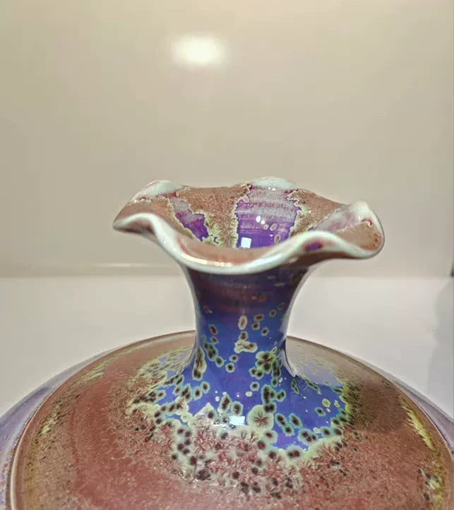 Lotus Neck Jun Vase — glaze close-up