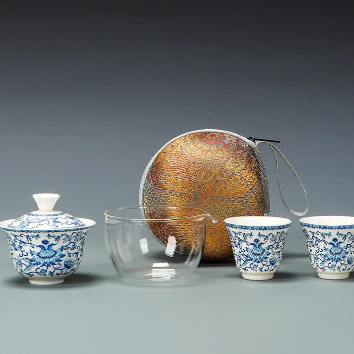 Lotus Scroll Gaiwan Travel Tea Set – Classic Gaiwan