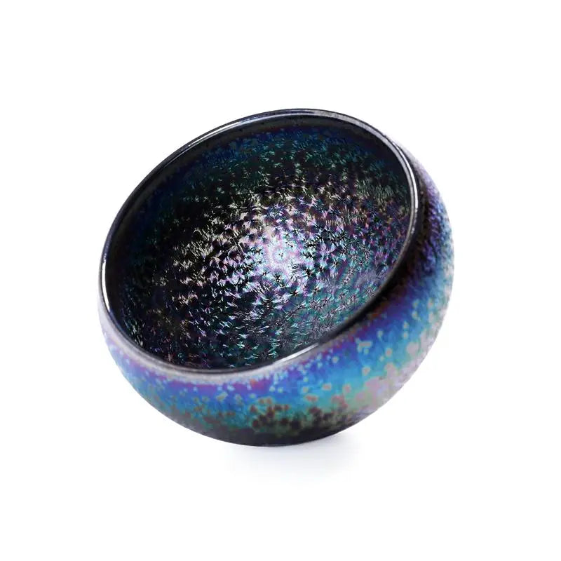 Iridescent textured decorative bowl from Magic Jian Zhan featuring shimmering glaze