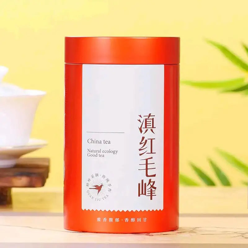 Red tea container for Mao Feng Black Tea Leaves, ideal for teapots, tea sets, and mugs