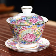 Millefiori Falangcai-Style Gaiwan – Ten Thousand Flowers