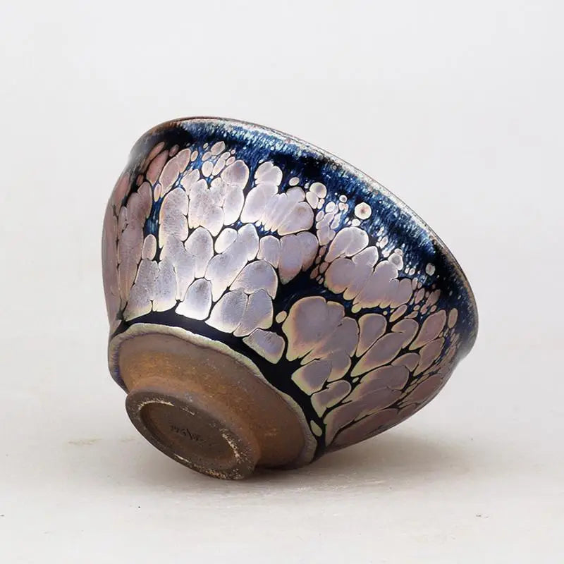Iridescent patterned ceramic bowl from Molten showcasing Jian Zhan tenmoku ceramics for gongfu tea