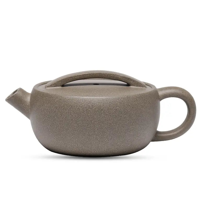 Gray ceramic Moonbridge Harmony Teapot with raised handle Yixing Zisha Harmony Yixing