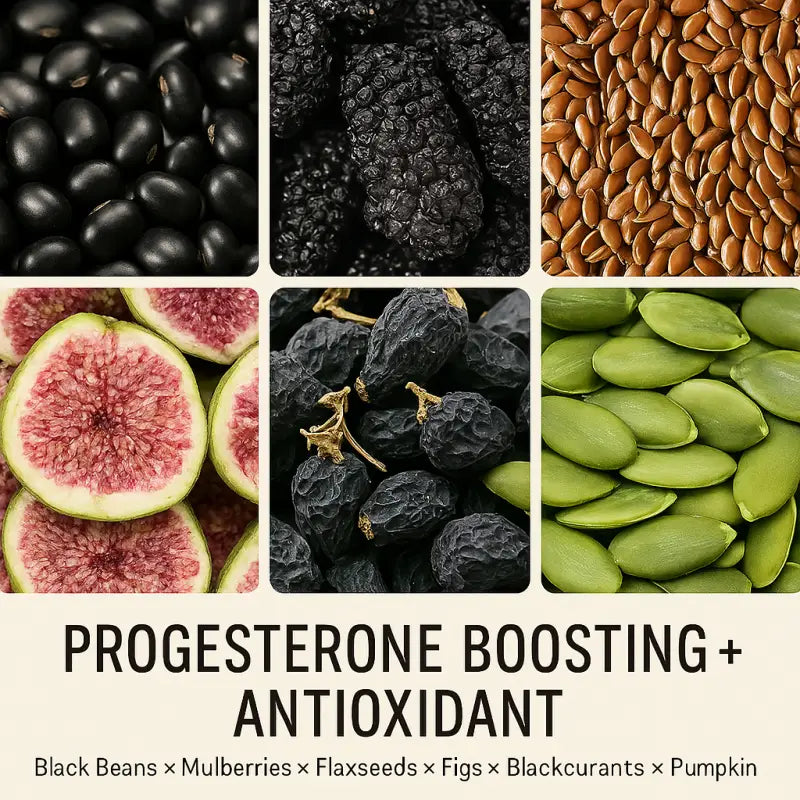 Natural progesterone tea with golden flaxseed for menstrual cramps relief and antioxidant boost