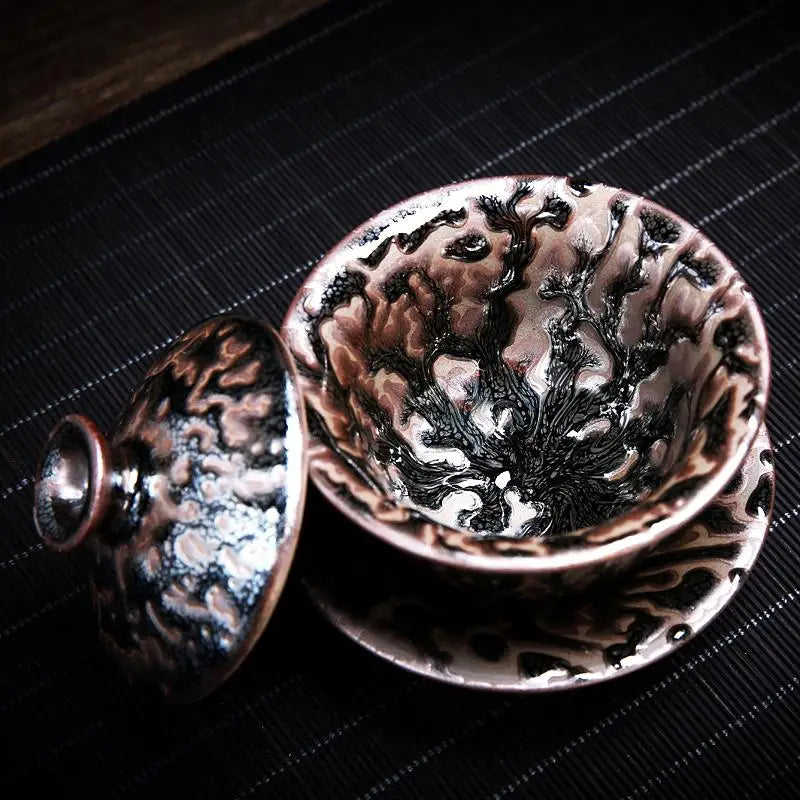 Ornate ceramic Oni Tea Set for a stylish tea experience featuring intricate design