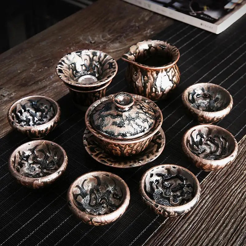 Ornate Oni Tea Set featuring intricate design for a premium tea experience