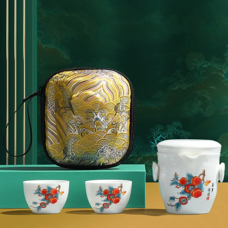 Painted Porcelain Travel Tea Set – Double Happiness
