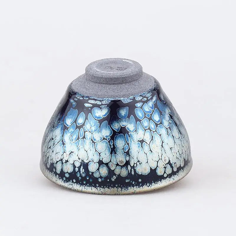 Blue and white glazed ceramic bowl from Peacock for Gongfu Tea and Jian Zhan brewing