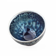 Blue and white ceramic bowl from the Peacock collection, perfect for Gongfu tea and Jian Zhan style