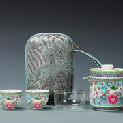 Peony Falangcai-Style Kuaike Travel Tea Set – Peony